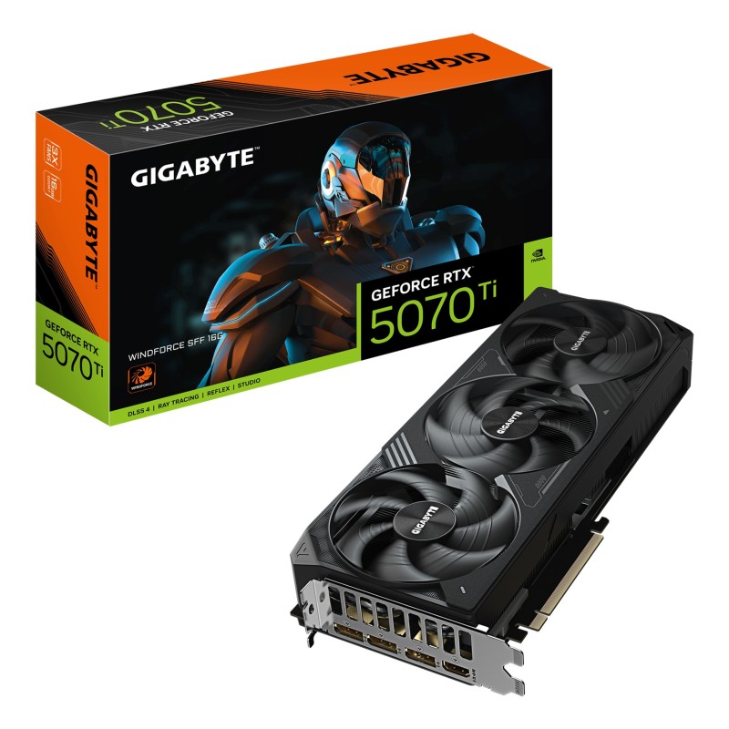 GIGABYTE GeForce RTX 5070 Ti WINDFORCE SFF 16G Tarjeta Gráfica - 16GB GDDR7, 256bit, PCI-E 5.0, 2452 MHz Frecuencia del núcleo, GIGABYTE GeForce RTX 5070 Ti WINDFORCE SFF 16G Tarjeta Gráfica - 16GB GDDR7, 256bit, PCI-E 5.0, 2452 MHz Frecuencia del núcleo,