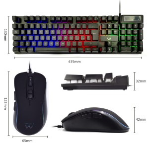 Ewent PL3201 teclado Ratón incluido Juego USB QWERTY Español Negro