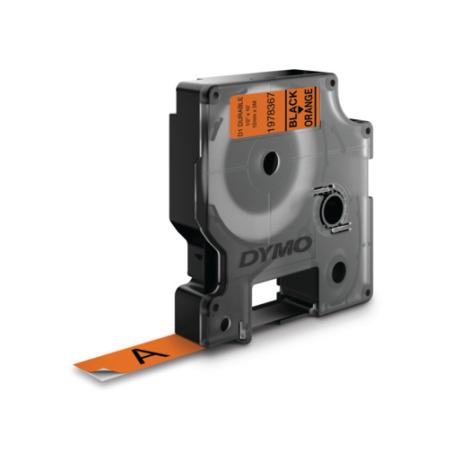 D1 - Etiquetas Durable - negro sobre naranja - 12mm x 3m