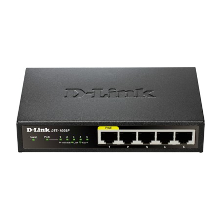 D-Link DES-1005P No administrado L2 Fast Ethernet (10 100) Energía sobre Ethernet (PoE) Negro