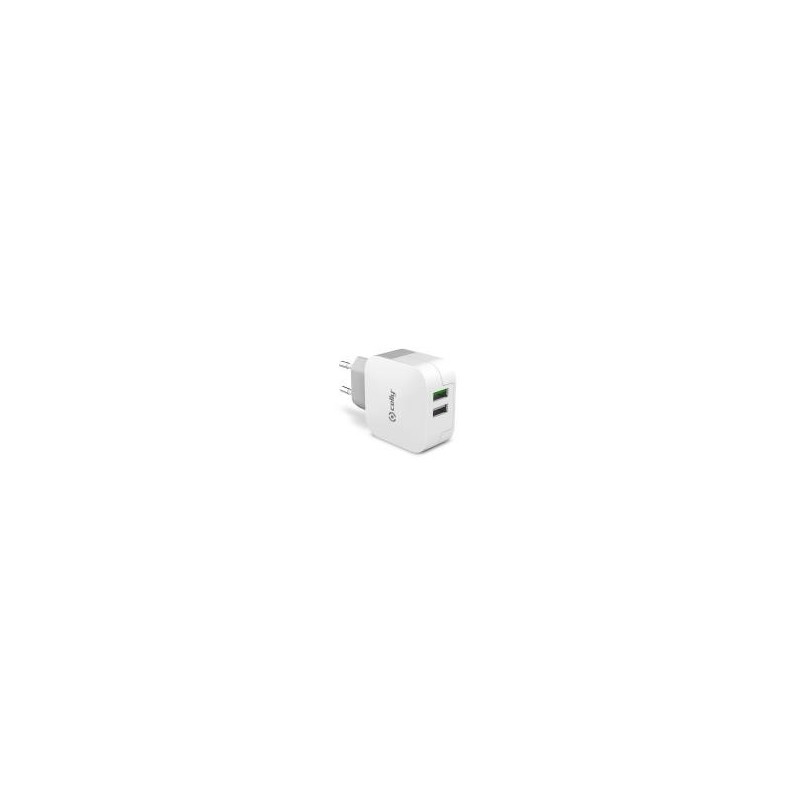 Celly TC2USBTURBO cargador de dispositivo móvil Smartphone, Tableta Blanco Corriente alterna Interior