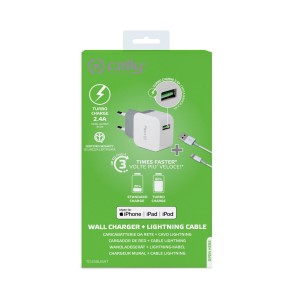 Celly TCUSBLIGHT cargador de dispositivo móvil Universal Blanco Corriente alterna Interior