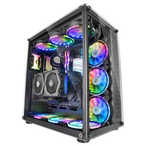 Mars Gaming Caja Gaming XXL ATX MCV Negro, Doble Ventana Cristal Templado, Doble Cámara