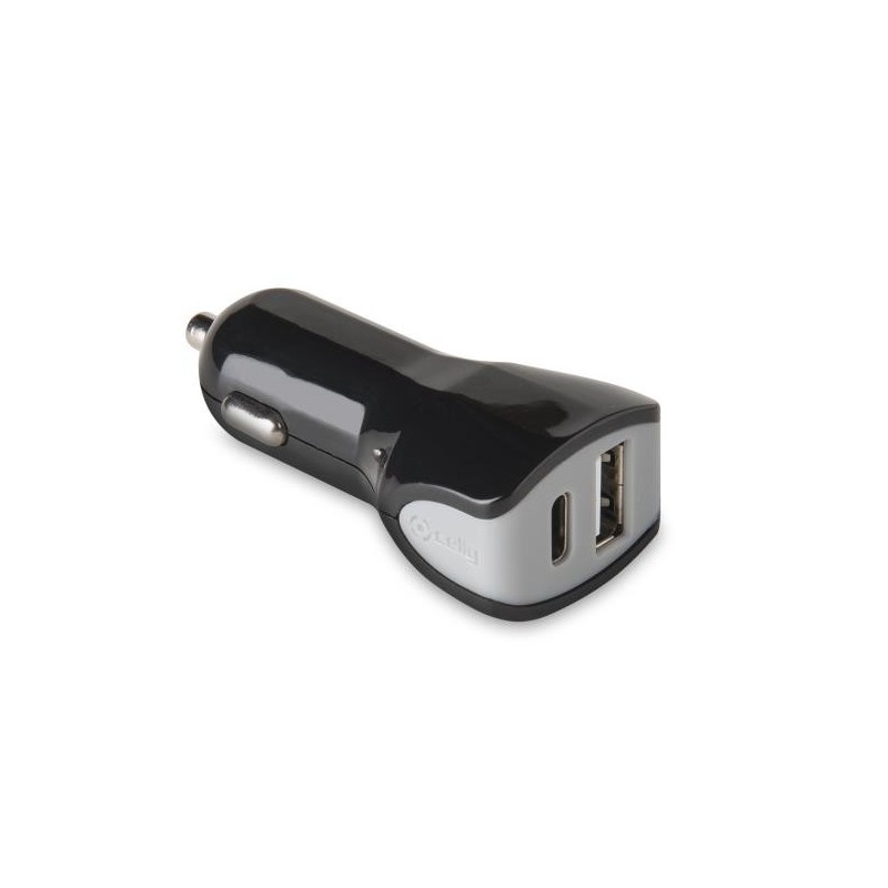 Celly CCTYPECUSBBK cargador de dispositivo móvil Universal Negro Encendedor de cigarrillos Auto