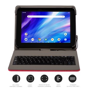 Nilox FUNDA TECLADO USB DE 9,7" A 10.5" ROJA