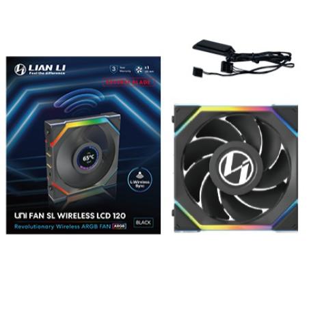 UNI FAN SL Wireless LCD 120 Reverse Blade Carcasa del ordenador Ventilador 12 cm Negro 1 pieza(s)