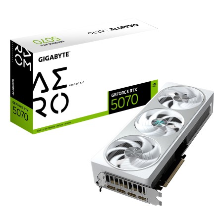 GIGABYTE GeForce RTX 5070 AERO OC 12G Tarjeta Gráfica - 12GB GDDR7, 192 bits, PCI-E 5.0, 2625 MHz Core Clock, 3 x DP 2.1a, 1 x