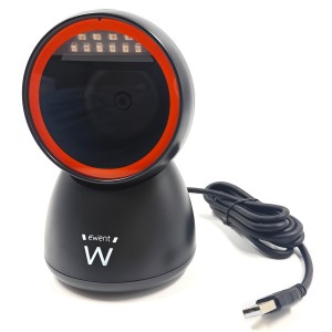 Ewent EW3450 lector de código de barras Lector de códigos de barras fijo 1D 2D CMOS Negro