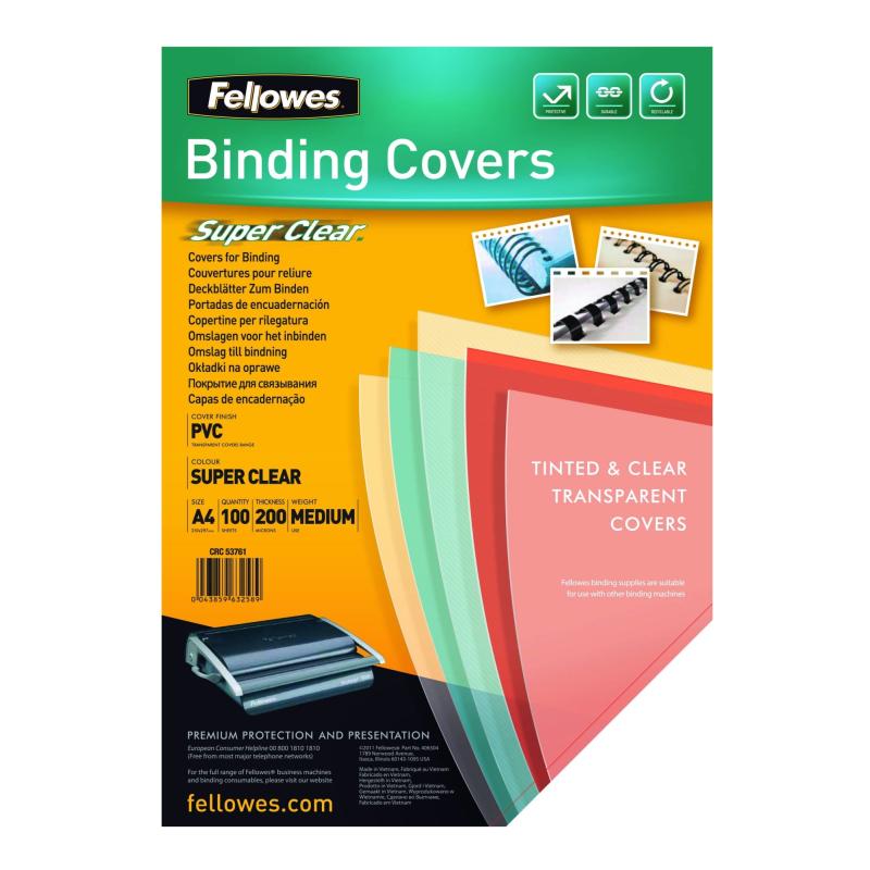 5376001 cubierta A4 PVC Transparente 100 pieza(s)