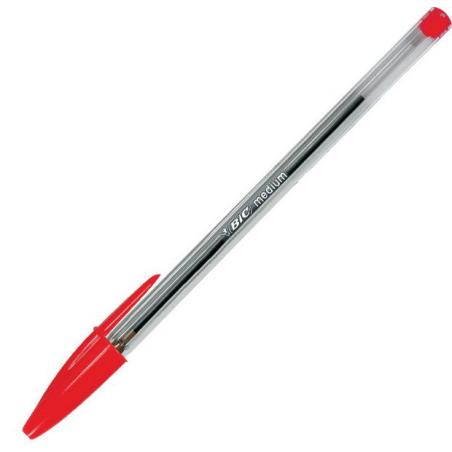Cristal Medium Rojo Bolígrafo Medio 50 pieza(s)
