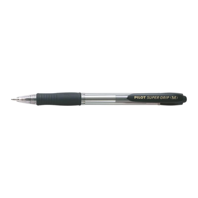 Super Grip Medium Negro Bolígrafo de punta retráctil con pulsador Medio 1 pieza(s)