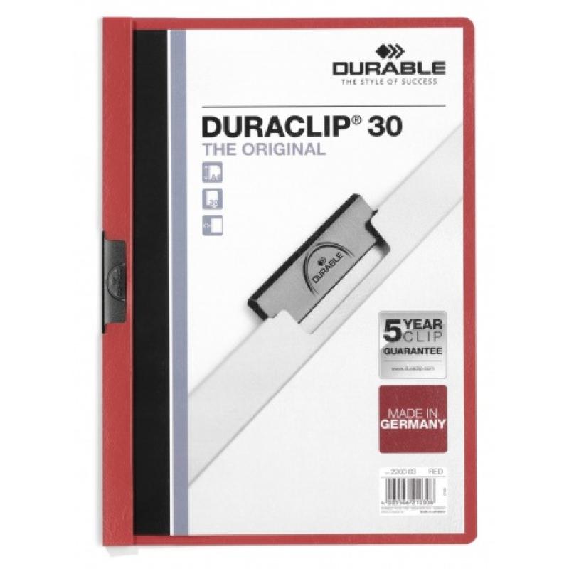 Duraclip 30 archivador Rojo, Transparente PVC