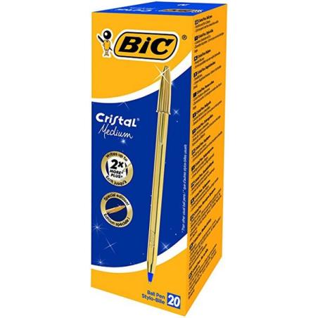 Cristal Medium Azul Clip-on retractable ballpoint pen Medio 20 pieza(s)