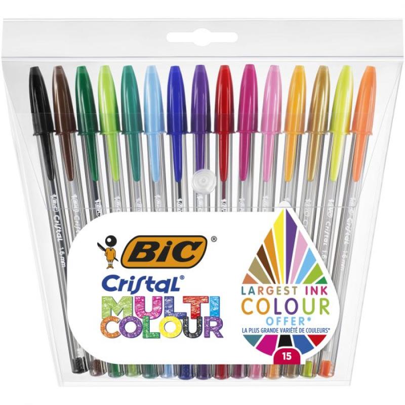 Cristal Multicolour Bolígrafo 15 pieza(s)