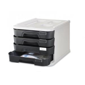 1000M-02 archivador organizador Poliestireno Negro, Gris