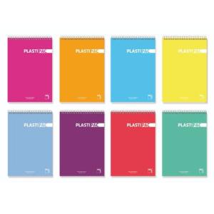 BLOCK SERIE PLASTIPAC BOLSILLO TAPA POLIPROPILENO 90 GRS. A-7 80 HOJAS CUADRÍCULA 5X5 SURTIDO PACSA 16405
