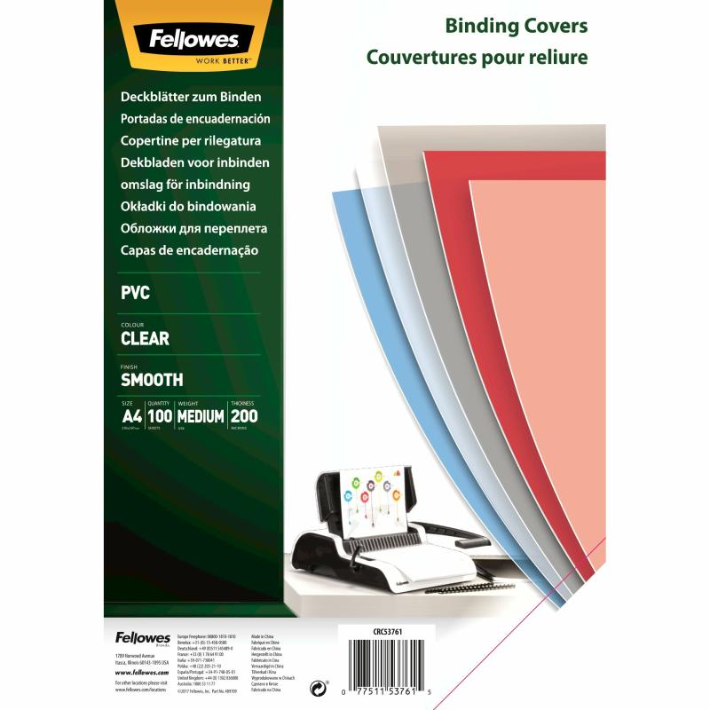 5376102 cubierta A4 PVC Transparente 100 pieza(s)