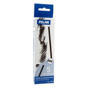 Caja 5 barritas de carboncillo natural cilíndrico Ø 3-5 mm