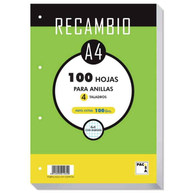 Recambio A4 100 Hojas