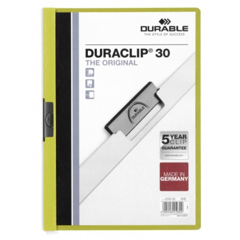 Duraclip 30 archivador PVC Verde, Transparente