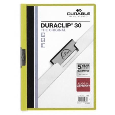 Duraclip 30 archivador PVC Verde, Transparente