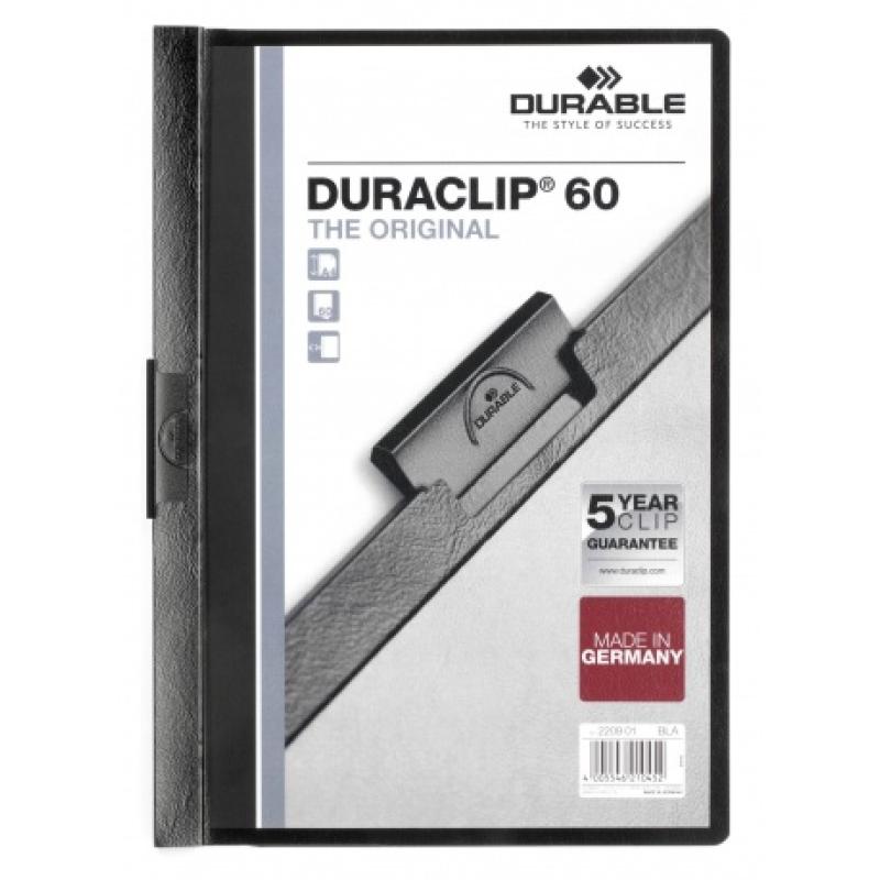 Duraclip 60 archivador PVC Negro, Transparente