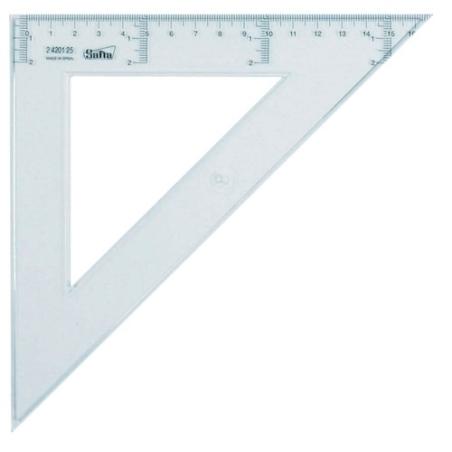 ESCUADRA CRISTAL SAFTA 25 CENTIMETROS