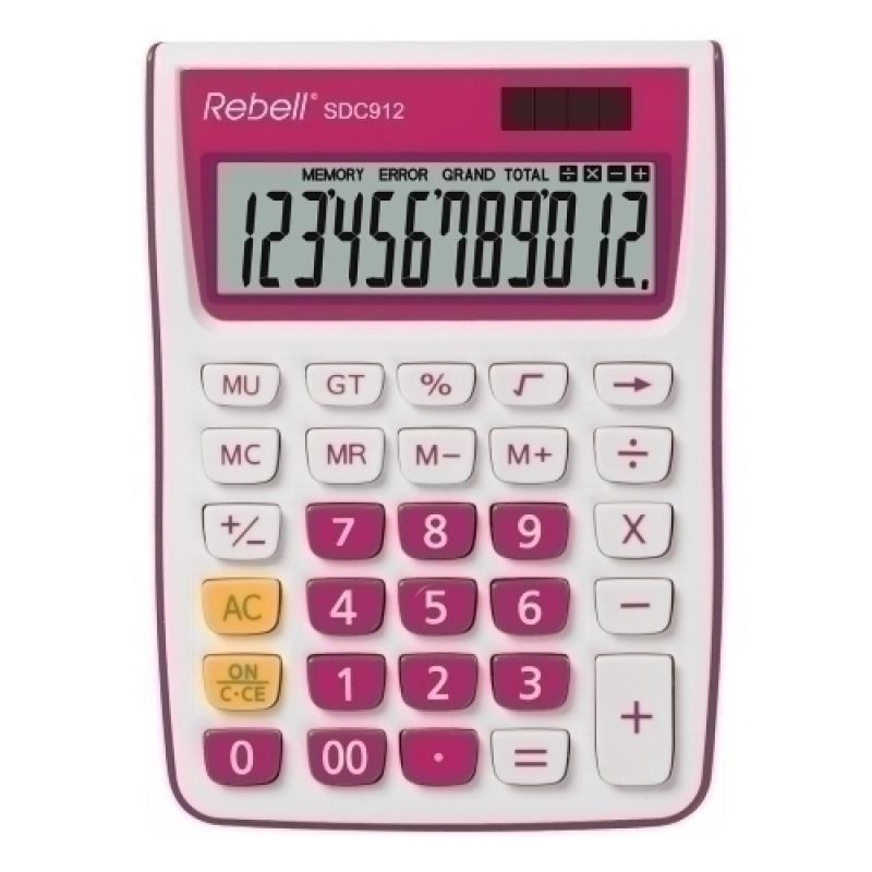 CALCULADORA MESA REBELL 12 DIG. 912 ROSA