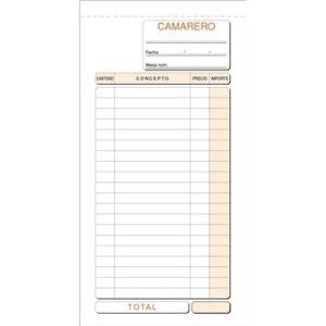 TALONARIO CAMAREROS 1/3 TRIPLICADO LOAN