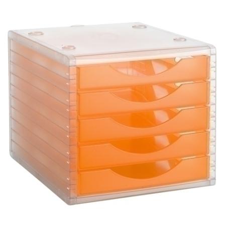 MODULO 5 CAJONES CRISTAL/NARANJA