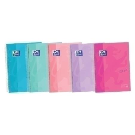 European Book 5 Touch A4 120 hojas Tapa Extradura 5x5mm Surtido Pastel - Pack de 5 unidades