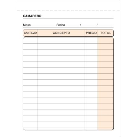 TALONARIO CAMAREROS 8º TRIPLICADO LOAN