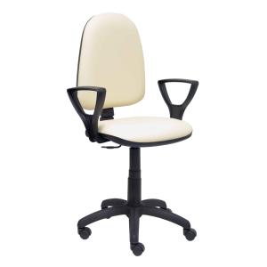 Silla Ayna similpiel crema con brazos