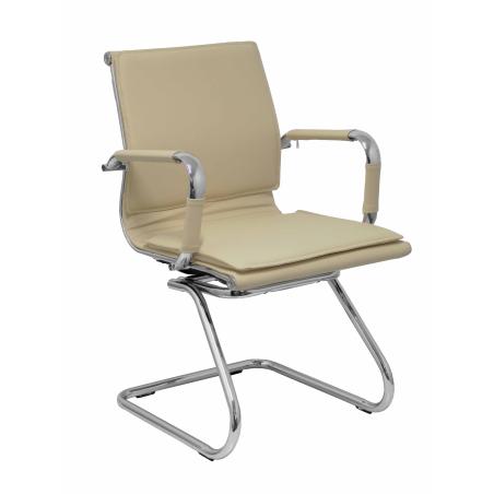 Sillón Yeste confidente patín similpiel crema