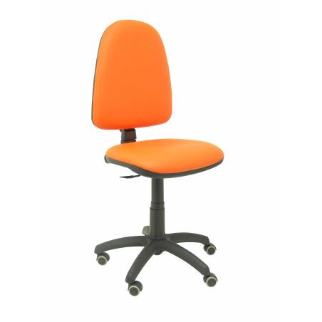 Silla Ayna similpiel naranja ruedas de parqué