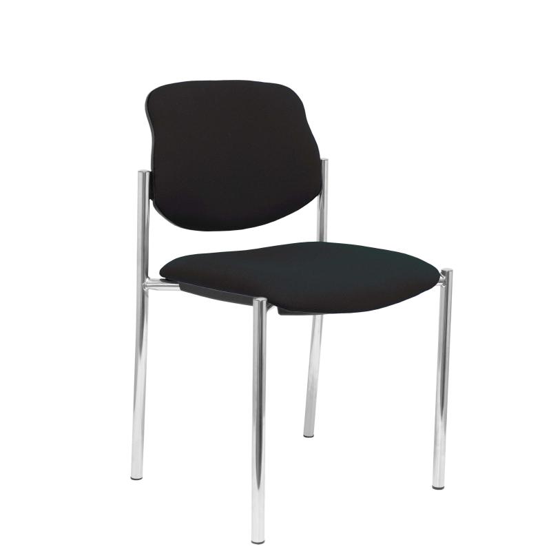 Silla fija Villalgordo bali negro chasis cromo
