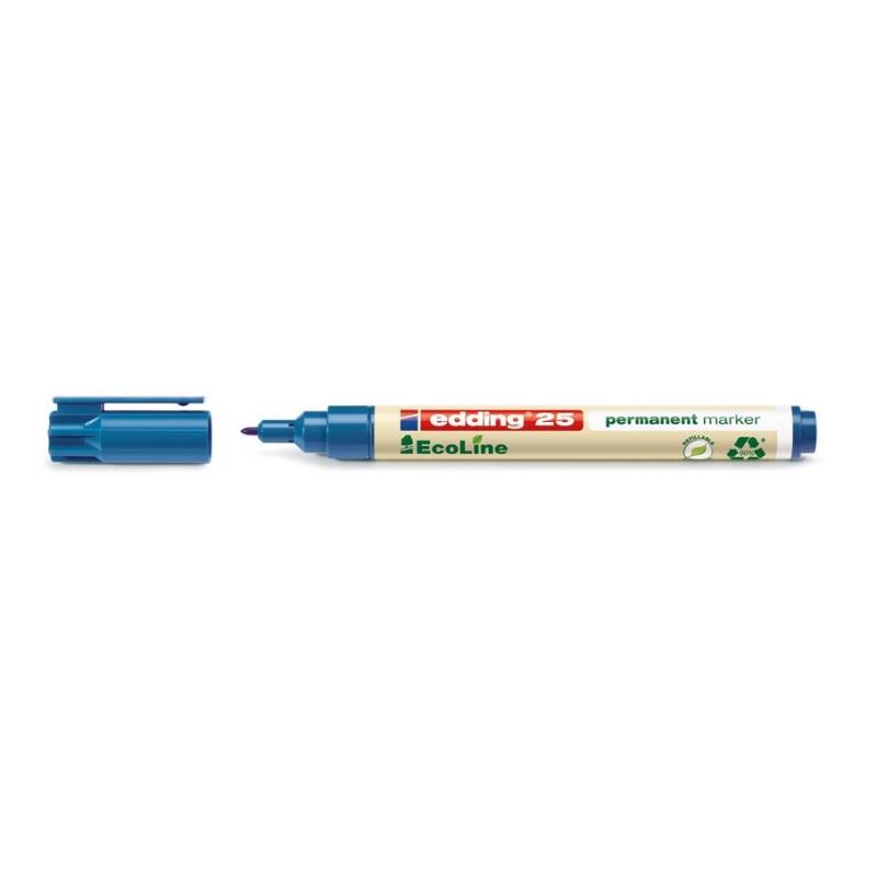 25 EcoLine marcador permanente Punta redonda Azul