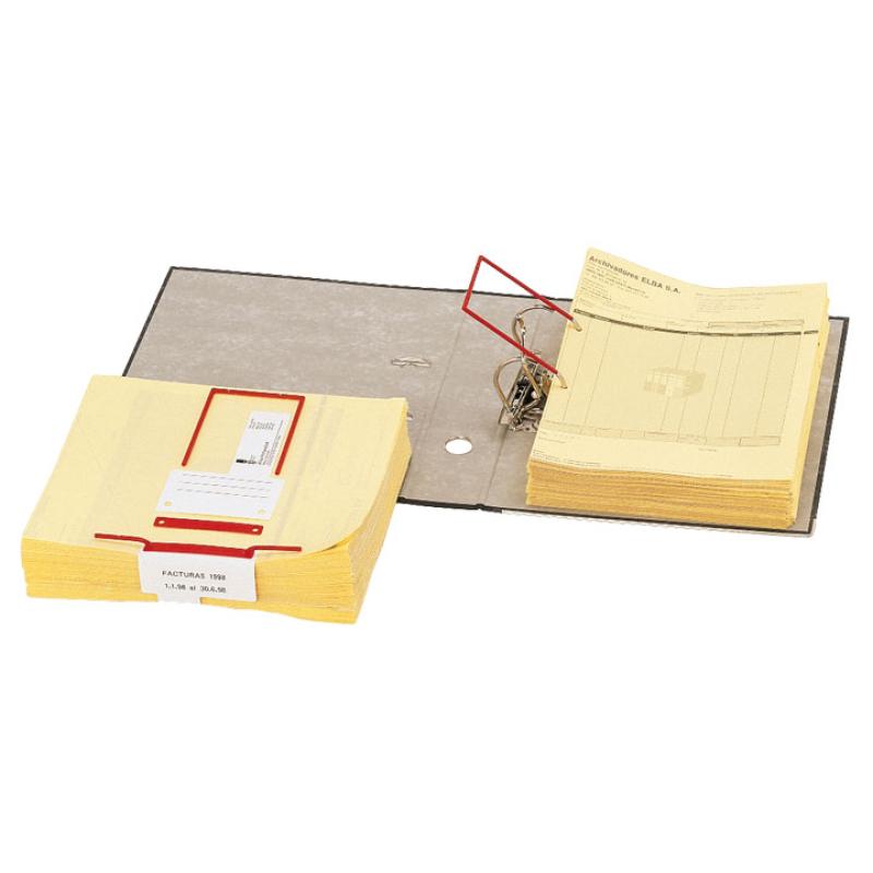PACK 100 ENCUAD. ELBA D-CLIP STANDARD ROJO