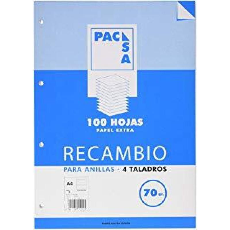 REC. 100H A4 4X4 C/MARG. PACSA MRG 70G 21231
