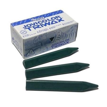 ESTUCHE 12 CERAS JOVICOLOR TRIWAX 97312 VERDE OSC.