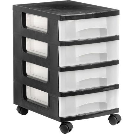 1104R CS TL cajonera para oficina Negro Plástico