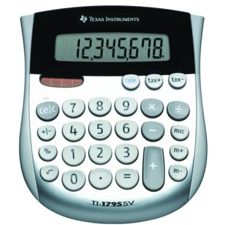 TI-1795 SV calculadora Escritorio Calculadora básica Negro, Plata, Blanco