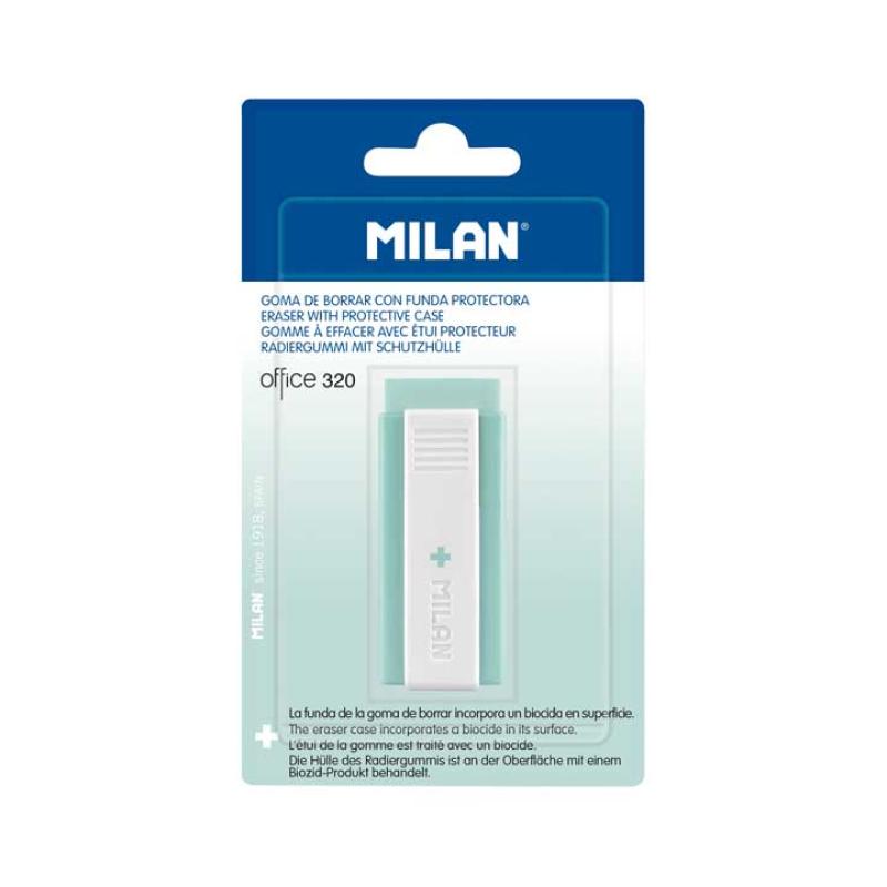 BL. GOMA BORRAR MILAN +EDITION ANTIBAC. TURQ - Pack de 12 unidades