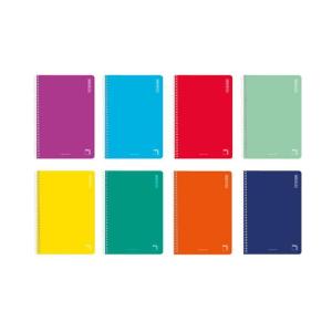 PACSA CUADERNO BASIC 80 HOJAS 1 LINEA TAPAS CARTÓN CUARTO 60GR COLORES SURTIDO -10U-