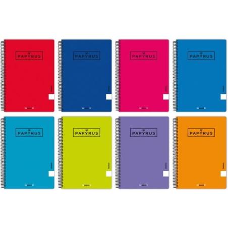 PAPYRUS CUADERNOS TAPA BLANDA 01-UNICLASIC 80H 90GR FOLIO PAUTA 2,5MM COLORES SURTIDOS - Pack de 10 unidades