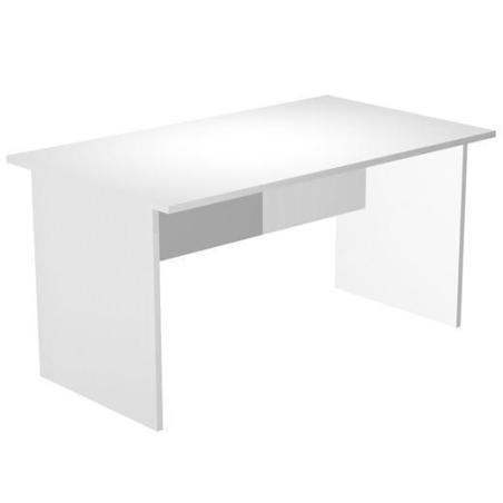 ARTEXPORT MESA ESCRITORIO PRESTO 140 CON PATAS PANEL LATERALES TABLERO DE 22MM BLANCO