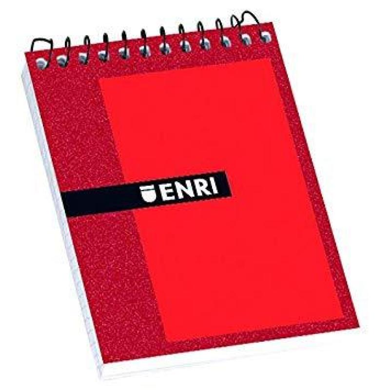 ENRI BLOC ESPIRAL 80 HOJAS 4X4 TAPAS DURAS 8º APAISADO COLOR ROJO -10U-