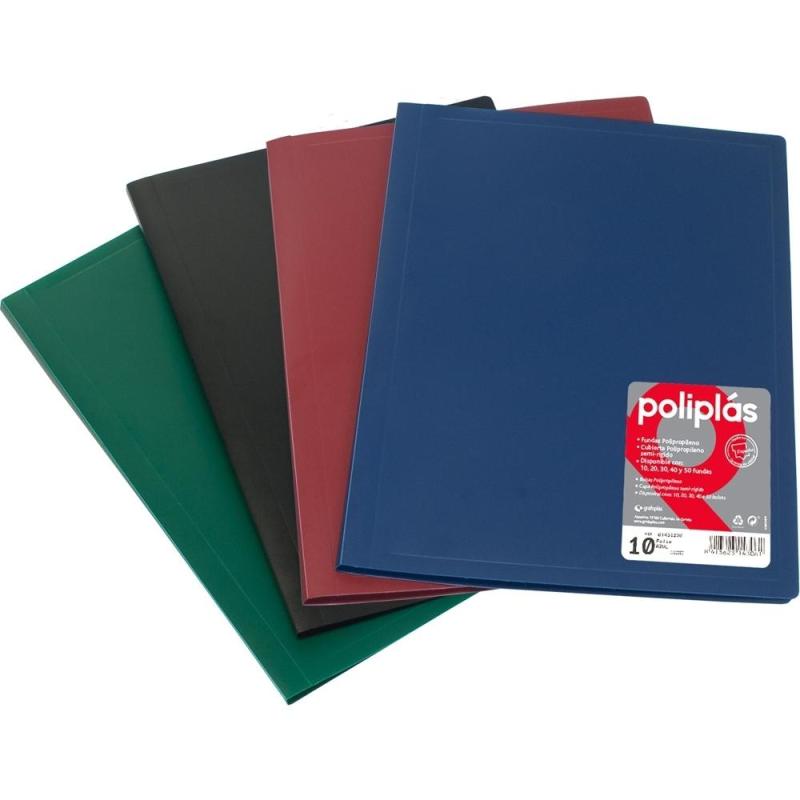 GRAFOPLÁS CARPETA POLIPLÁS DE POLIPROPILENO OPACO CON 30 FUNDAS SOLDADAS A4 NEGRO