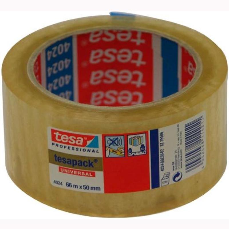 TESA CINTA DE EMBALAJE DE POLIOLEFINA TESAPACK C/ETIQUETA 66MX50MM TRANSPARENTE
