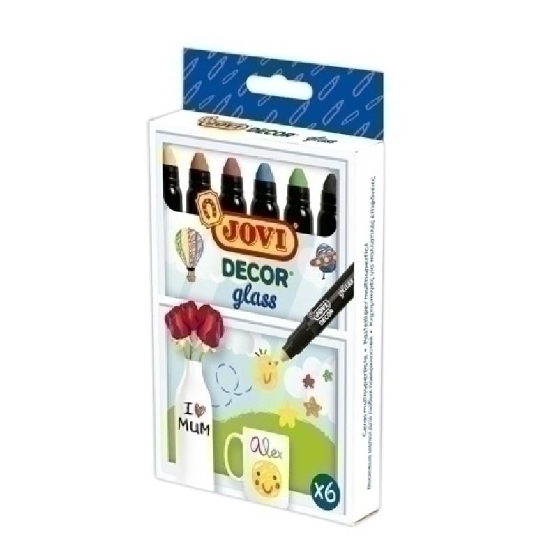 JOVI CERAS JOVIDECOR GLASS EN STICK COLORES SURTIDOS -ESTUCHE DE 6-